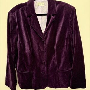 Chic Purple Velvet Women's Blazer